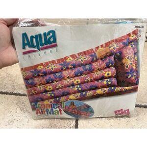 VTG Aqua Tropical Air Mat Splash - 1993 Heavy Duty Pool Float Inflatable 72 X 27